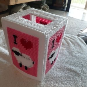 I Love Ewe tissue box cover